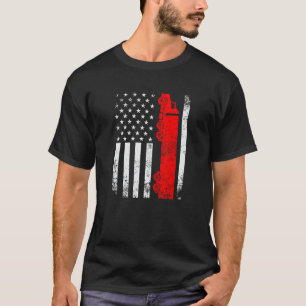 T-shirt USA American Flag Semi Truck Driver 18 Wheeler Tru
