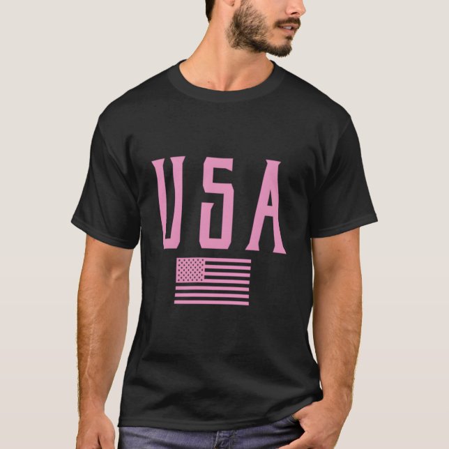 T-shirt Usa American Flag Text K Print (Devant)
