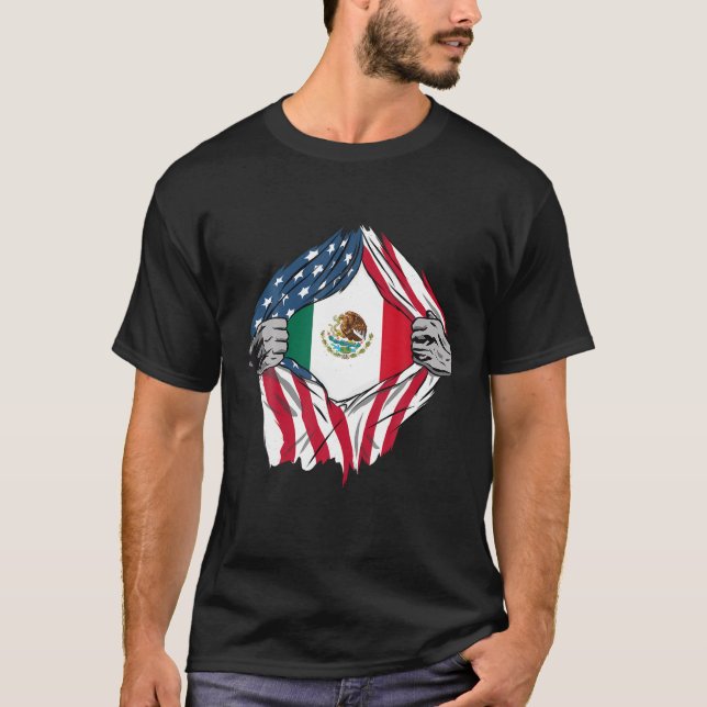 T-shirt USA American Grosse Racines Mexicaines T Chemise (Devant)