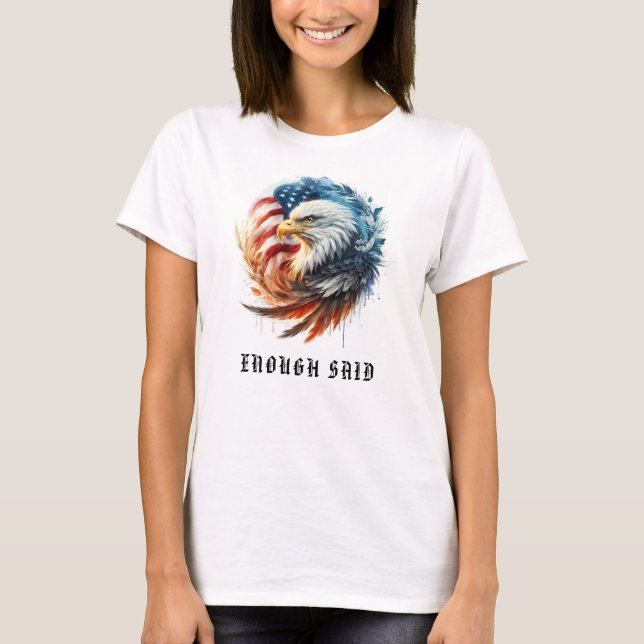 T-shirt *~* USA AP16 Circulaire, American Flag Bald EAGLE (Devant)