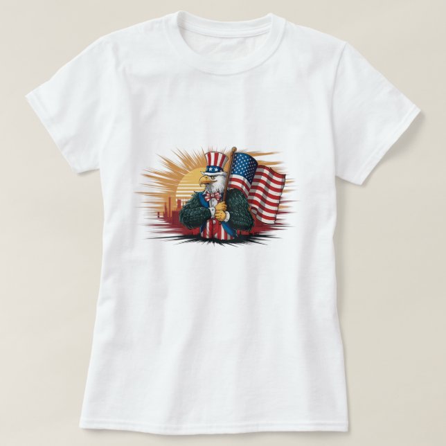 T-shirt usa Bald Eagle comme un Oncle Sam tenue es (Design devant)