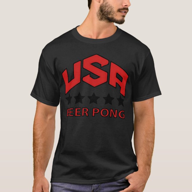 T-shirt USA Beer Pongeam funny (Devant)