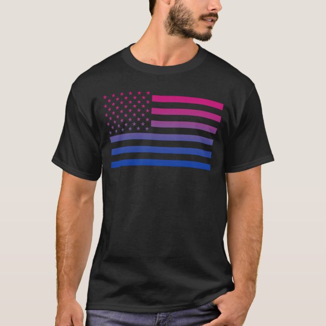 T-shirt USA Bisexual Pride Patriotic (Devant)
