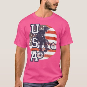 T-shirt Usa Bmx Wo Cycling Team Drapeau FreeAmerican
