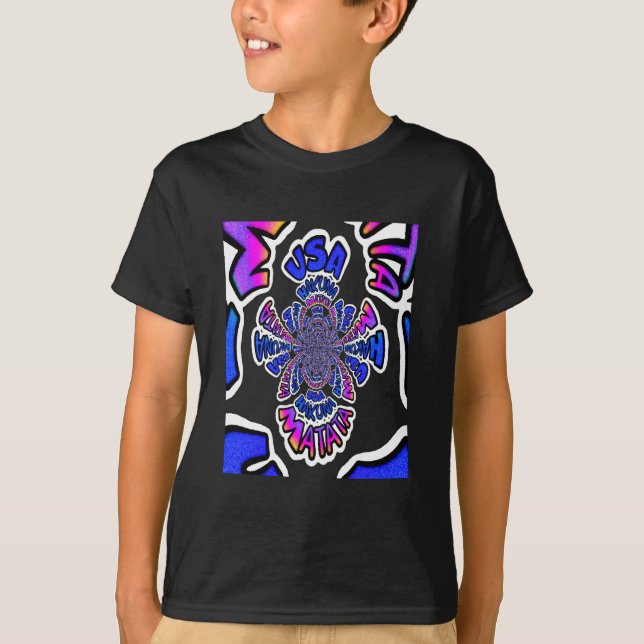 T-shirt USA Celebration : Lovely Fun Text Dynamic Art (Devant)