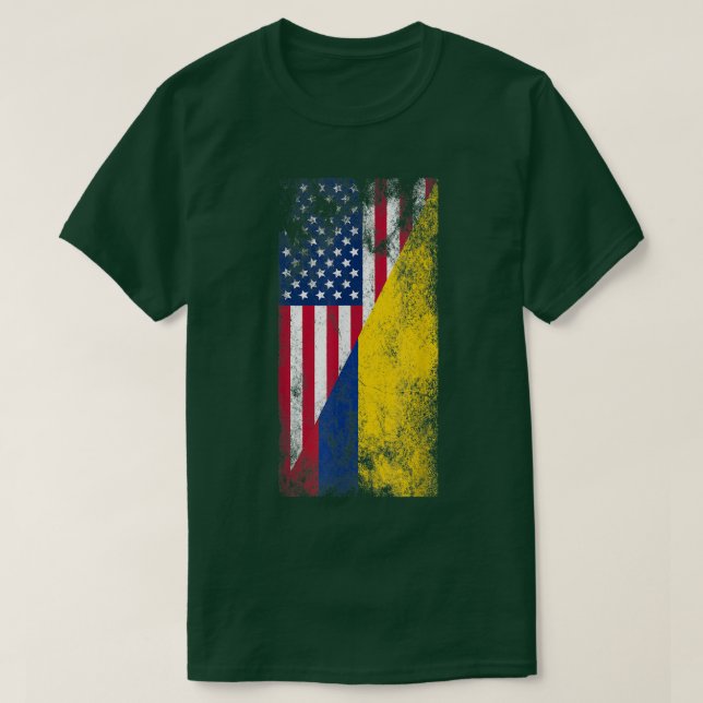 T-shirt USA Colombia FlagsUnited States of America, Colomb (Design devant)
