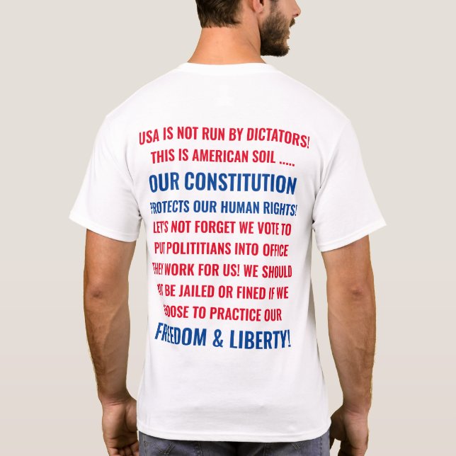 T-SHIRT USA CONSTITUTION, LIBERTÉ ET LIBERTÉ 2020 CITE (Dos)