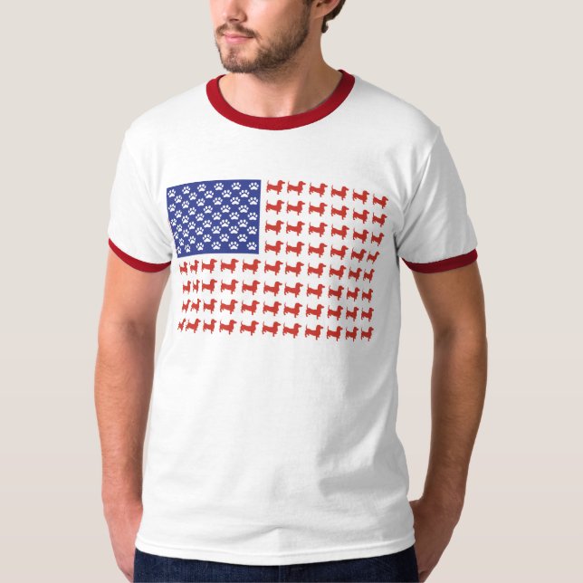 T-shirt USA Dachshund (Devant)