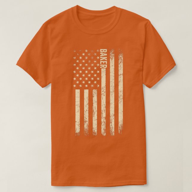 T-shirt USA Drapeau boulangerie fière Américain Baker (Design devant)