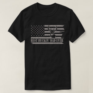 T-shirt USA Drapeau meilleur Buckin Papa toujours Chasse F