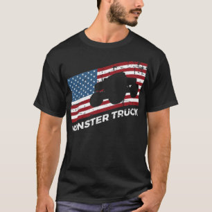 T-shirt USA Drapeau Monster Truck Stunt Show Voiture coule