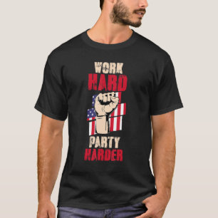 T-shirt USA Drapeau Patriotique Travailleur Travailleur Tr