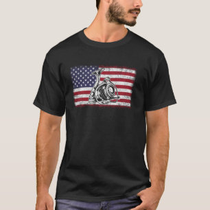 T-shirt USA Drapeau Pêche Patriotique Hommes Cranky Fishin