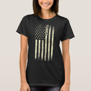 T-shirt Usa Drapeau Plumbing Fière Plomber Américain