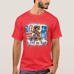 T-shirt USA EN DIEU NOUS AVONS CONFIANCE Drapeau de tourne