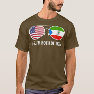 T-shirt USA Equatorial Guinea Flag Sunglasses Equatoguinea