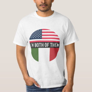 T-SHIRT USA ET ITALIE DRAPEAUX JE SUIS TOUS LES DEUX