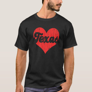 T-shirt USA Fier Amérique Etat Drapeau Coeur Amour Texas