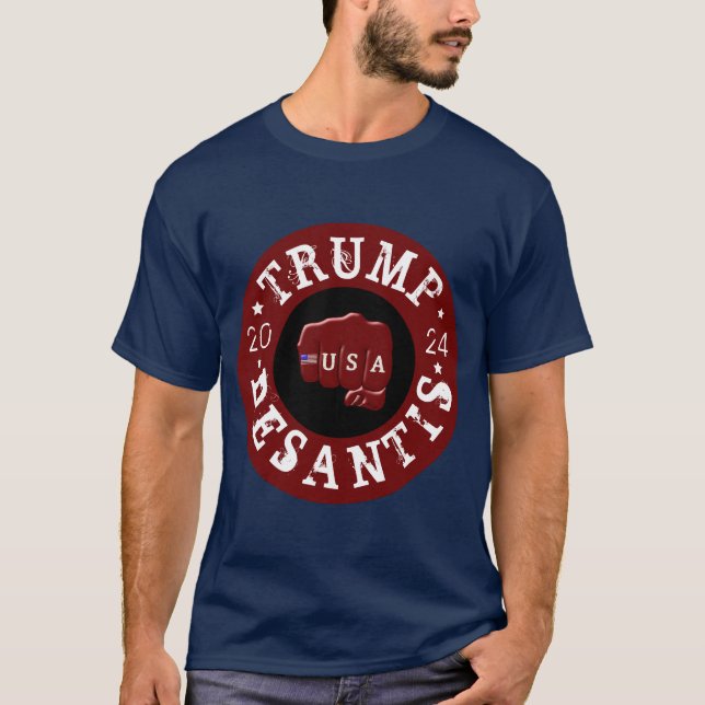 T-shirt USA Fist Tattoo Trump DeSantis 2024 (Devant)