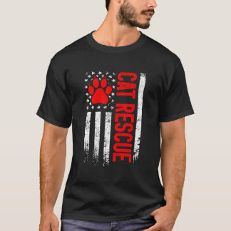 T-shirt Usa Flag Cat Adoption Rescue Cat Animal Rescue Cat
