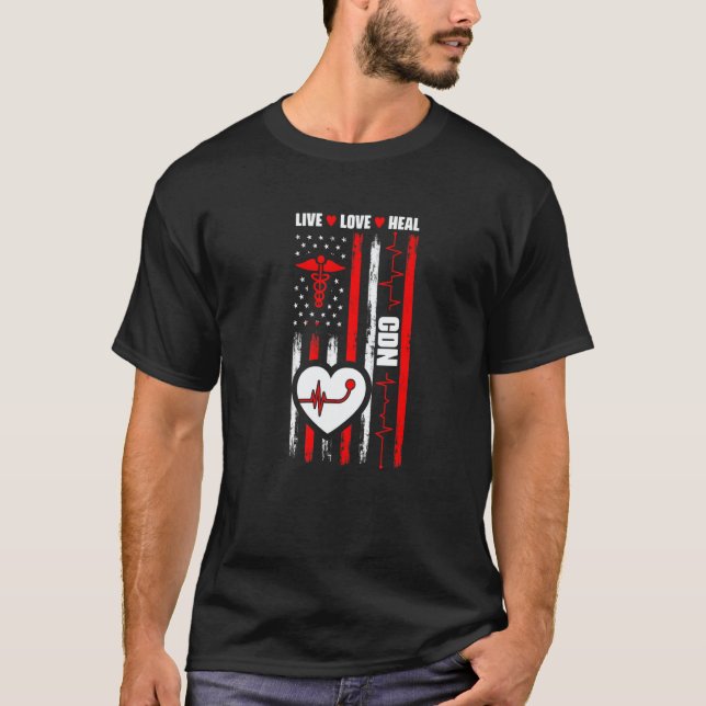 T-shirt Usa Flag Cdn  Medical Rn Nursing Certified Dialysi (Devant)