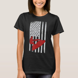 T-shirt Usa Flag Jet Ski Jetski Jet Skier Vintage