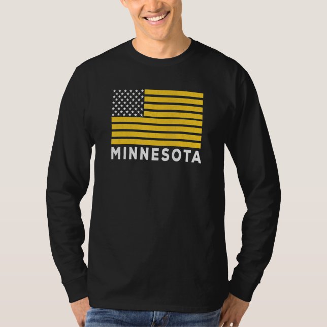 T-shirt USA Flag Minnesota Purple & Yellow Minnesota Ameri (Devant)