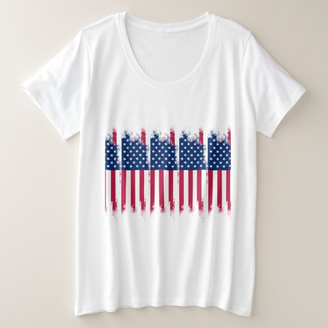 T-shirt USA Flag Plus Size (Design devant)