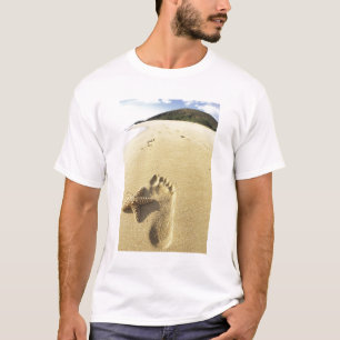 T-shirt USA, Hawaii, Maui, Makena Beach, Footprint et