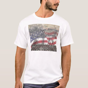 T-shirt USA Heros Dieu bénisse nos troupes de croix, vinta