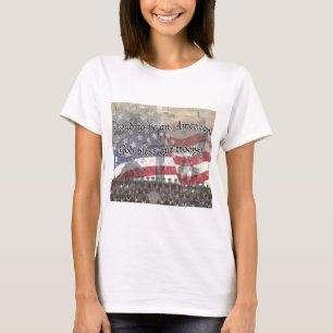 T-shirt USA Heros Dieu bénisse nos troupes de croix, vinta