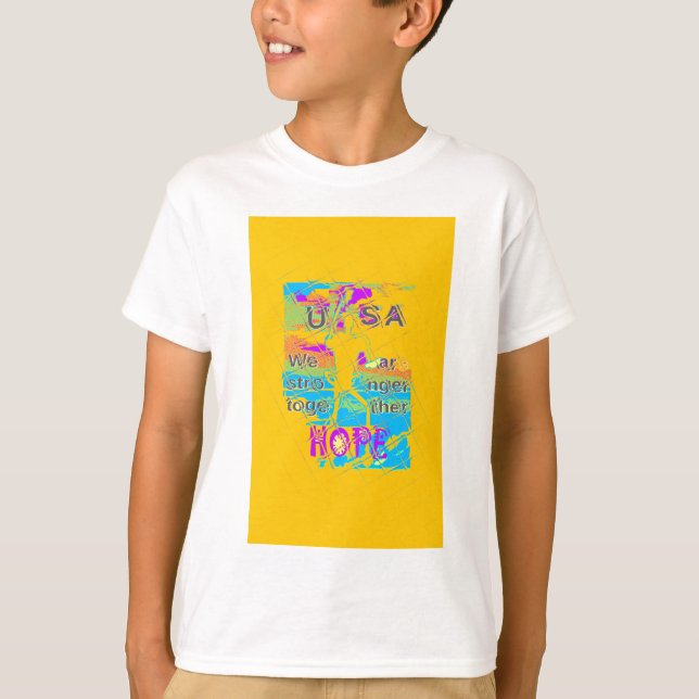 T-shirt USA Hope : Conception texturée colorée (Devant)