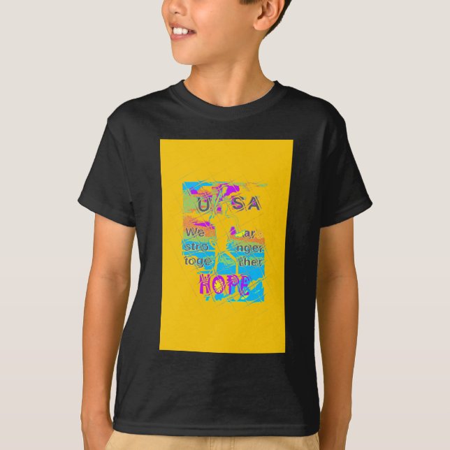 T-shirt USA Hope : Conception texturée colorée (Devant)