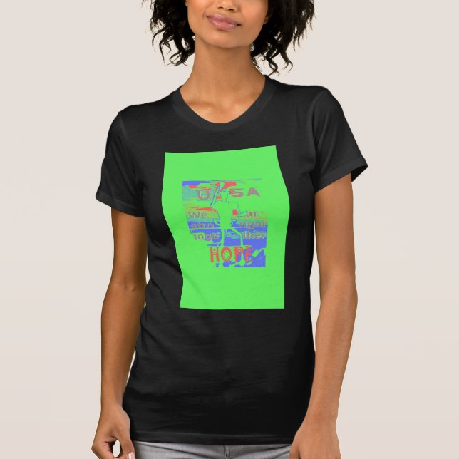 T-shirt USA Hope : Neon Lemon & Orange Art (Devant)