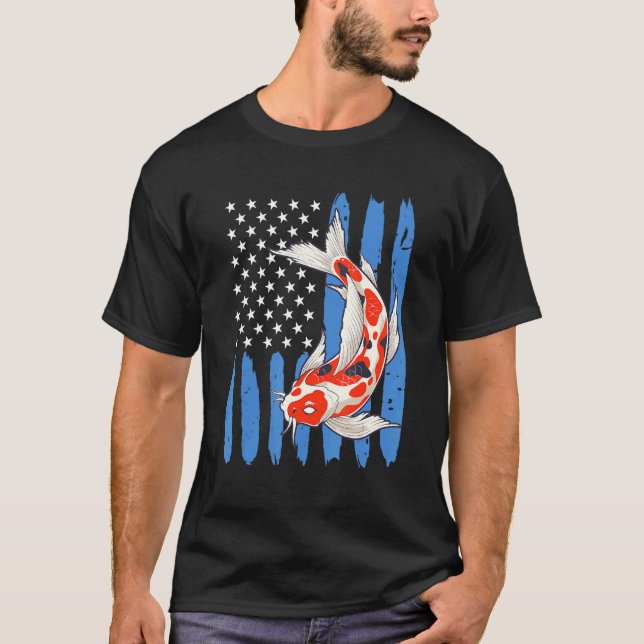 T-shirt Usa Koi Carp Koi Pond Fish Pond 2 (Devant)