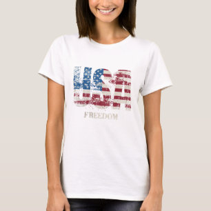 T-SHIRT USA - LIBERTÉ ROUGE, BLANC ET BLEU PATRIOTIQUE