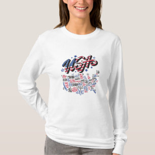 T-shirt USA Map Etats-Unis Amérique Amérique