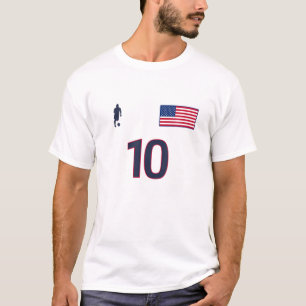 T-shirt USA Nr. 10 - Équipe de football - Style Jersey - D