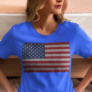 T-shirt USA Parties scintillant look Drapeau pour juillet