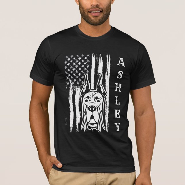 T-shirt USA Patriot Great Dane Dog US Pet (Devant)