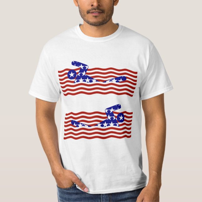 T-shirt USA Patriotique Sports de natation (Devant)