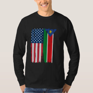 T-shirt USA Soudan du Sud - Moitié des racines du drapeau