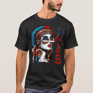 T-shirt usa Souvenirs Femme Drapeau Racines Amérique Girl