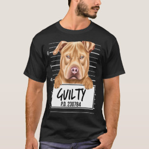 T-shirt Usa Staffordshire Terrier Mugshot Chien coupable