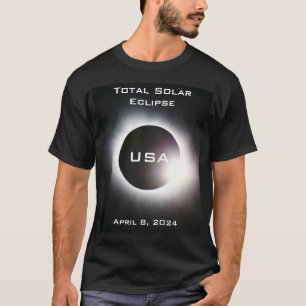 T-shirt USA Total éclipse solaire 8 avril 2024