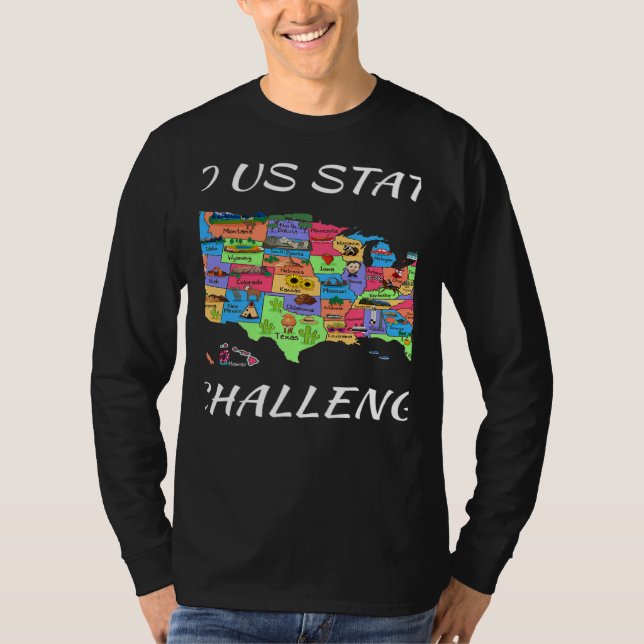 T-shirt USA Travel Visit 50 States Map (Devant)