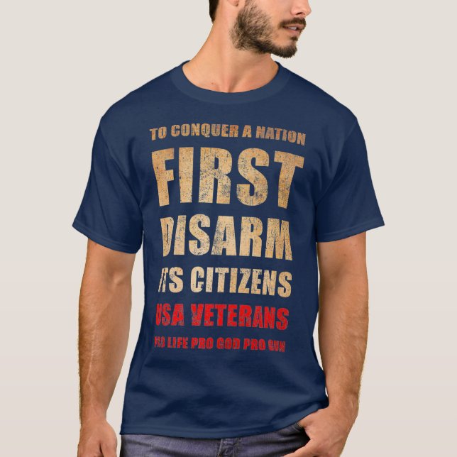 T-shirt USA Veterans Anti-avortement Pro God Pro Gun Milit (Devant)