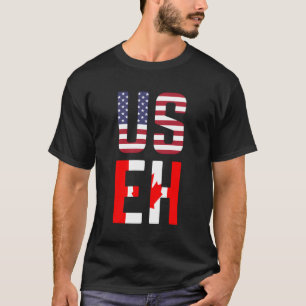 T-shirt Useh America Canada Drapeau américain Canadien