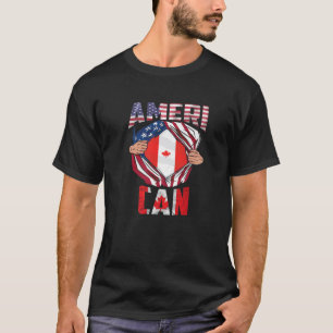 T-shirt USEH CDN Feuille d'érable moitié canadienne demi-a
