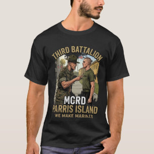 T-shirt USMC Troisième Bataillon MCRD Parris Islan